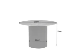 Runder Esstisch UNIQUE 120cm schwarz Keramik mit Säulenfuß