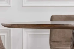 Runder Esstisch VALHALLA WOOD 140cm smoked Eichenholz Säulenfuß