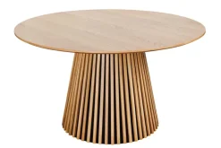 Runder Esstisch VALHALLA WOOD 120cm natur Eichenholz Säulenfuß