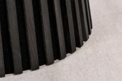 Runder Esstisch VALHALLA WOOD 120cm schwarz Eichenholz Säulenfuß