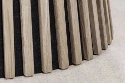 Runder Esstisch VALHALLA WOOD 140cm grau Eichenholz Säulenfuß