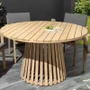 Runder Gartentisch KOPENHAGEN 120cm natur Akazie Massivholz In- und Outdoor wetterfest