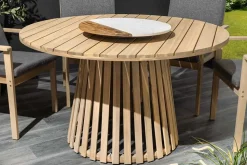 Runder Gartentisch KOPENHAGEN 120cm natur Akazie Massivholz In- und Outdoor wetterfest