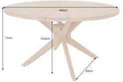 Runder Gartentisch KOPENHAGEN 140cm natur Akazie Massivholz In- und Outdoor wetterfest