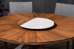 Runder Gartentisch KOPENHAGEN 140cm braun Akazienholz honey finish wetterfest