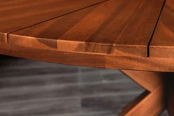 Runder Gartentisch KOPENHAGEN 140cm braun Akazienholz honey finish wetterfest