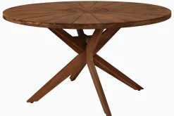 Runder Gartentisch KOPENHAGEN 140cm braun Akazienholz honey finish wetterfest