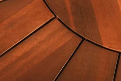 Runder Gartentisch KOPENHAGEN 140cm braun Akazienholz honey finish wetterfest