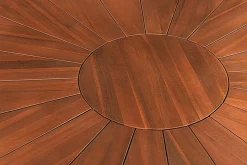 Runder Gartentisch KOPENHAGEN 140cm braun Akazienholz honey finish wetterfest