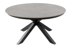Runder In- und Outdoor Esstisch GALAXY 120cm graphit Keramik anthrazit Aluminium Gartentisch