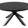 Runder In- und Outdoor Esstisch GALAXY 120cm anthrazit Keramik Aluminium Gartentisch