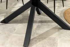 Runder In- und Outdoor Esstisch GALAXY 120cm anthrazit Keramik Aluminium Gartentisch