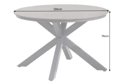 Runder In- und Outdoor Esstisch GALAXY 120cm anthrazit Keramik Aluminium Gartentisch