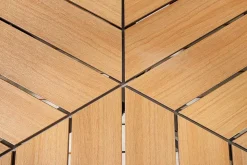 Runder In- und Outdoor Gartentisch DESIGNO 120cm natur Holz-Design anthrazit Metall