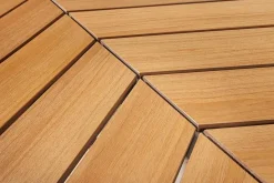 Runder In- und Outdoor Gartentisch DESIGNO 120cm natur Holz-Design anthrazit Metall