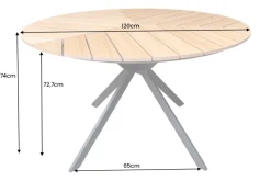 Runder In- und Outdoor Gartentisch DESIGNO 120cm natur Holz-Design anthrazit Metall