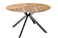 Runder In- und Outdoor Gartentisch DESIGNO 120cm natur Holz-Design anthrazit Metall