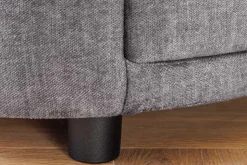 Runder Nachttisch SIGNUM 55cm grau Vogue Velours Samt inkl. Beleuchtung Schubladen