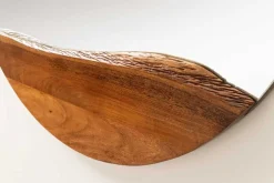 Runder Spiegel AMSTERDAM 105cm braun Akazie Massivholz Wandspiegel
