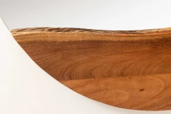 Runder Spiegel AMSTERDAM 105cm braun Akazie Massivholz Wandspiegel
