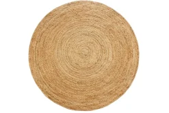 Runder Teppich PURE NATURE 120cm Jute handgewebt Flachgewebe
