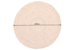 Runder Teppich PURE NATURE 120cm Jute handgewebt Flachgewebe