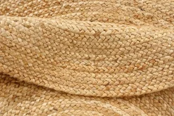 Runder Teppich PURE NATURE 150cm Jute handgewebt Flachgewebe