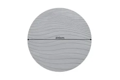 Runder Teppich WAVE 230cm anthrazit 3D strukturierter Kurzflor Indoor Hoch-Tief-Effekt