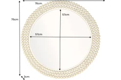 Runder Wandspiegel PEARLS 75cm gold Metall