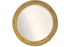 Runder Wandspiegel PEARLS 75cm gold Metall