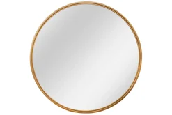 Runder Wandspiegel PORTRAIT 80cm gold Eisen handmade