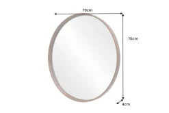 Runder Wandspiegel PORTRAIT 70cm natur in Eichenholz-Design