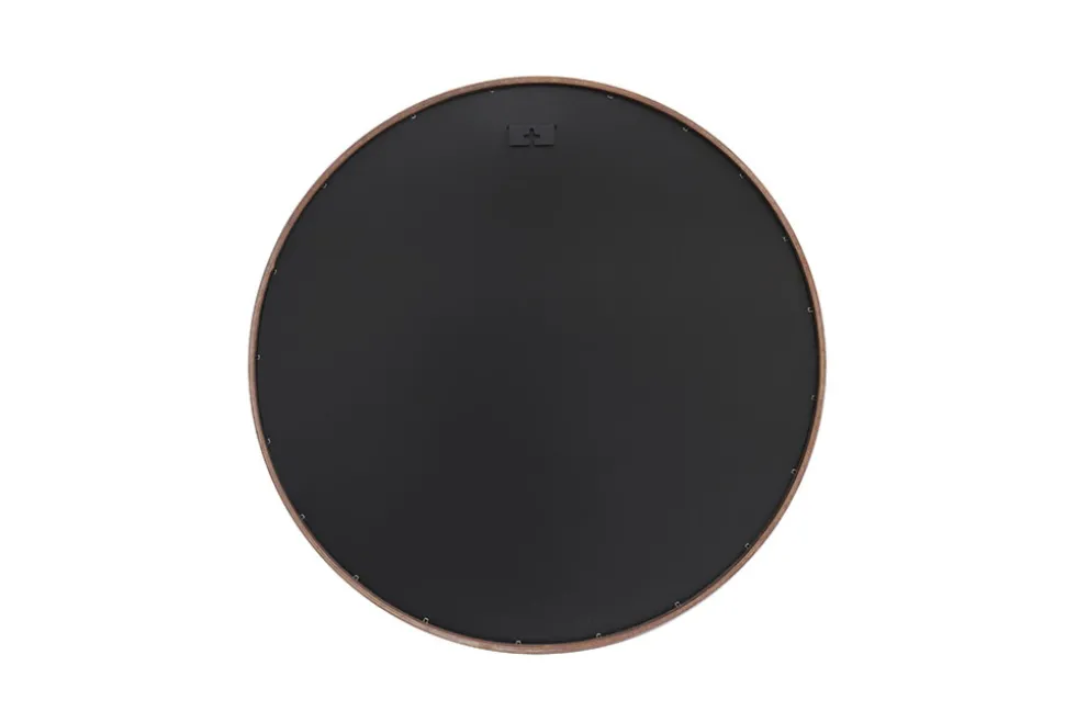 Runder Wandspiegel PORTRAIT 70cm braun Echtholzfurnier in Walnussholz-Design