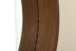 Runder Wandspiegel PORTRAIT 70cm braun Echtholzfurnier in Walnussholz-Design
