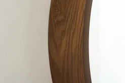 Runder Wandspiegel PORTRAIT 70cm braun Echtholzfurnier in Walnussholz-Design