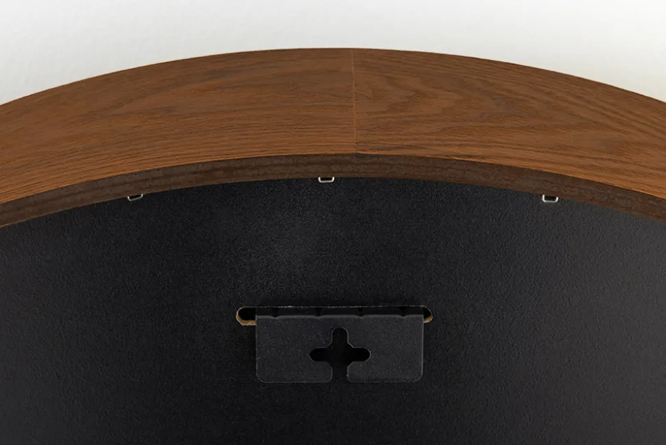 Runder Wandspiegel PORTRAIT 70cm braun Echtholzfurnier in Walnussholz-Design