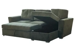 Schlafecksofa APARTMENT 245cm grün Strukturstoff inkl. Stauraum beidseitig aufbaubar