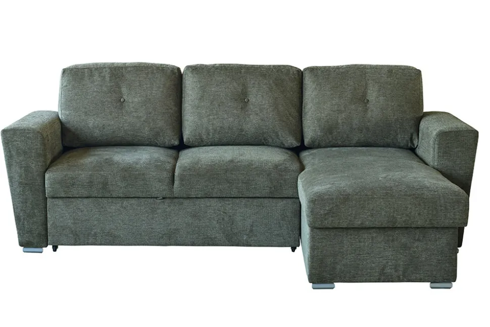 Schlafecksofa APARTMENT 245cm grün Strukturstoff inkl. Stauraum beidseitig aufbaubar