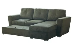 Schlafecksofa APARTMENT 245cm grün Strukturstoff inkl. Stauraum beidseitig aufbaubar