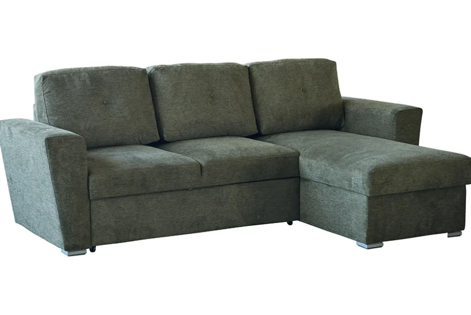 Schlafecksofa APARTMENT 245cm grün Strukturstoff inkl. Stauraum beidseitig aufbaubar