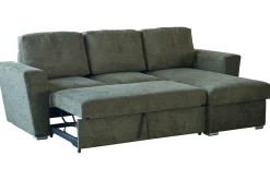 Schlafecksofa APARTMENT 245cm grün Strukturstoff inkl. Stauraum beidseitig aufbaubar
