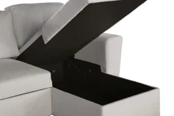 Schlafecksofa APARTMENT 245cm beige Strukturstoff inkl. Stauraum beidseitig aufbaubar