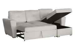 Schlafecksofa APARTMENT 245cm beige Strukturstoff inkl. Stauraum beidseitig aufbaubar