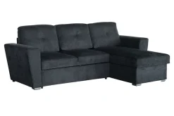 Schlafecksofa APARTMENT 245cm grau Strukturstoff inkl. Stauraum beidseitig aufbaubar