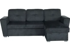 Schlafecksofa APARTMENT 245cm grau Strukturstoff inkl. Stauraum beidseitig aufbaubar