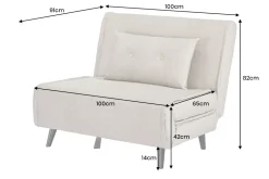 Schlafsessel SMART MULTIFUNCTION 100cm champagner Vogue Velours Samt Bettfunktion