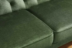 3-Sitzer Sofa MAISON BELLE AFFAIRE 220cm moosgrün Vogue Velours Samt Schlaffunktion