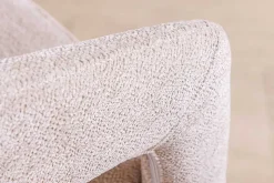 Skandinavischer Stuhl BOUTIQUE beige Strukturstoff brushed champagner gold Metall