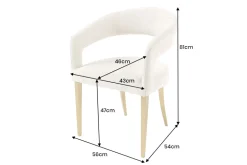 Skandinavischer Stuhl BOUTIQUE beige Strukturstoff brushed champagner gold Metall