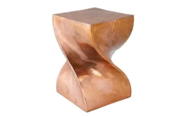 Skulp­tu­raler Beistelltisch TWIST 45cm kupfer geflammt Metall handmade Nachttisch